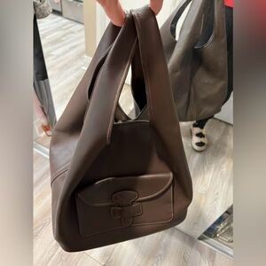 LOEWE May Handbag Brown Brown Calfskin Pre-loved